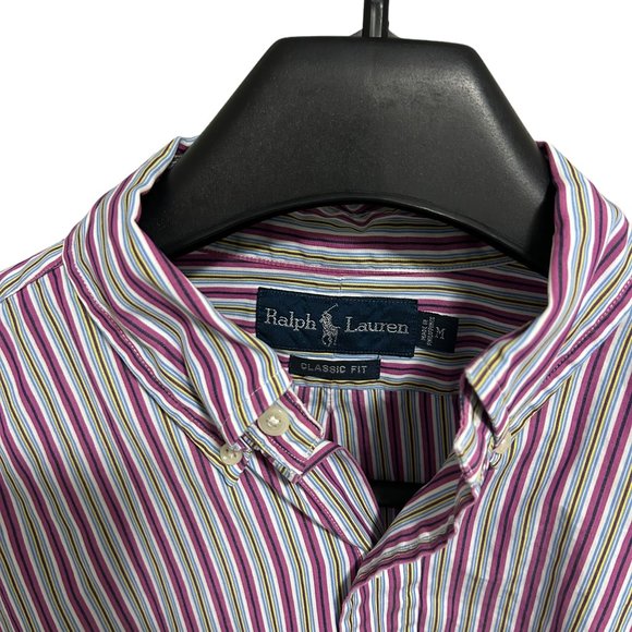 Ralph Lauren Classic Fit Button Up Shirt Men's Size Medium Multicolor Striped - Picture 3 of 6